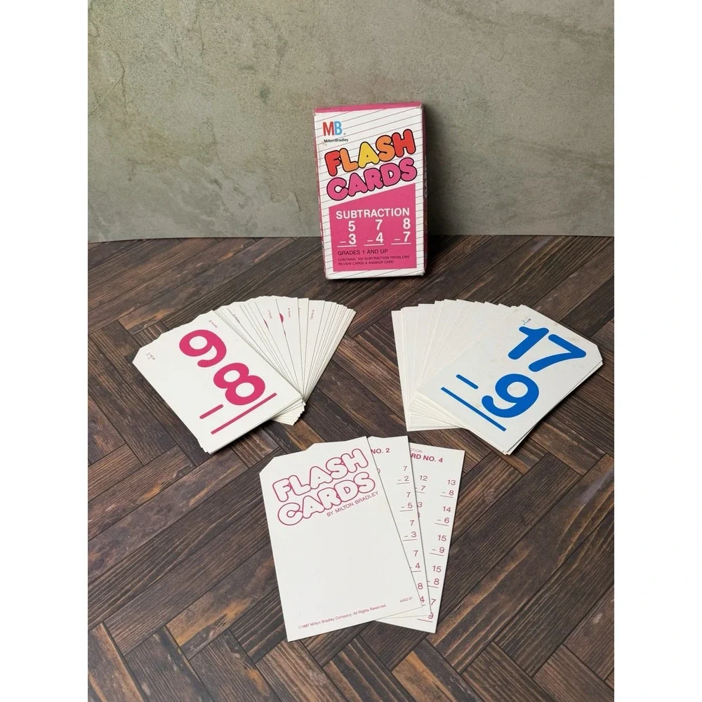 Milton Bradley 1987 FLASH CARDS SUBTRACTION #4452